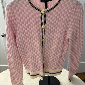 Versace Pink and Cream Jacquard Cardigan